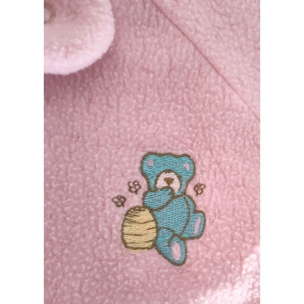 Vtg Carter's Pink Blue Bear Fleece‎ Sleeper Bag Honey Bees One Size Up To 21 Lbs